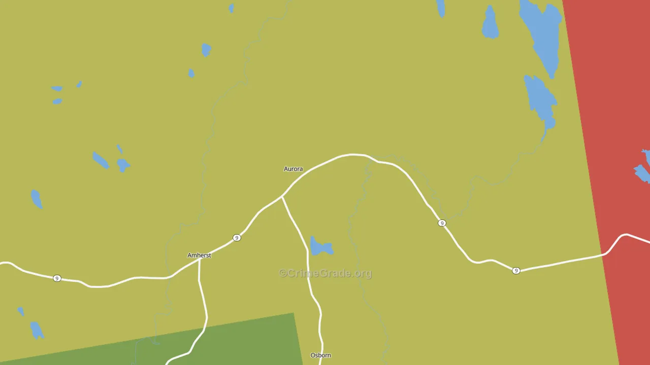 Aurora, ME Map of Vandalism Rates