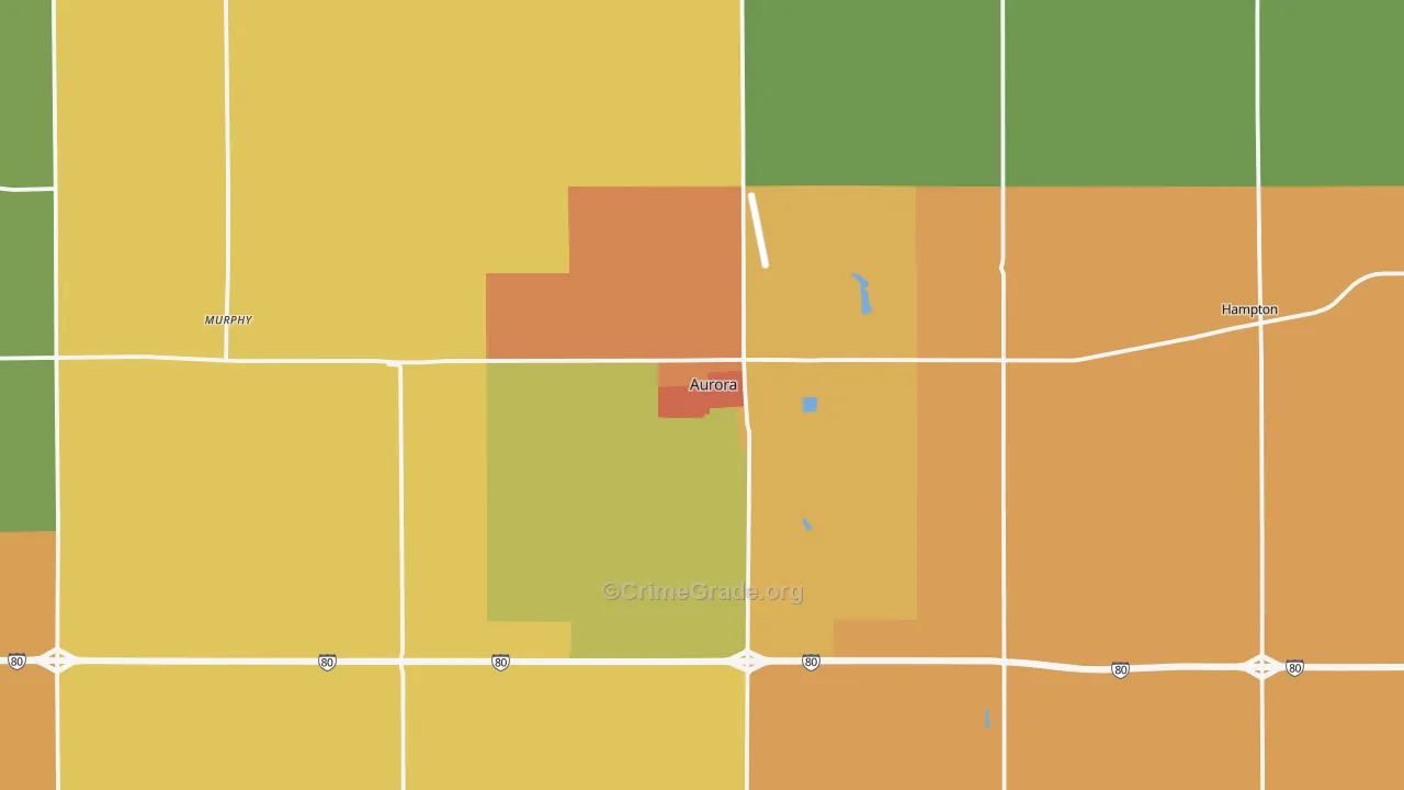 Aurora, NE Map of Vandalism Rates