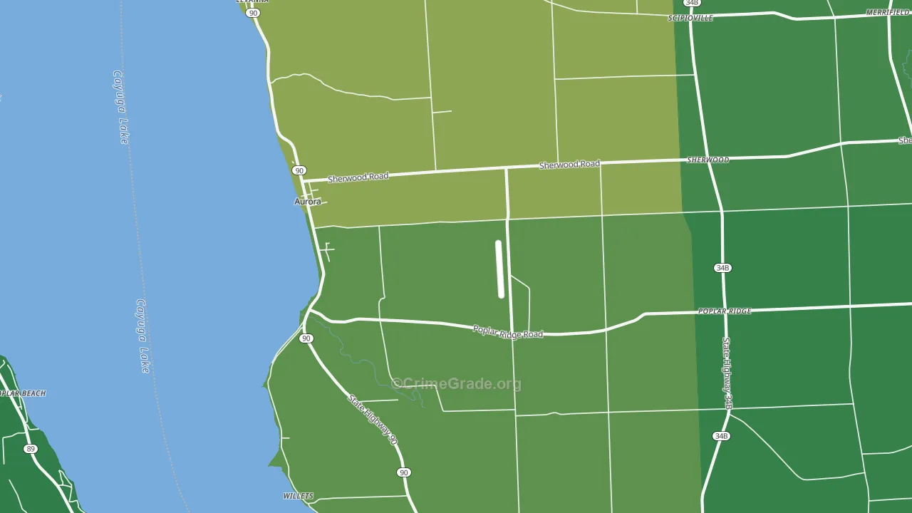 Aurora, NY Map of Vandalism Rates