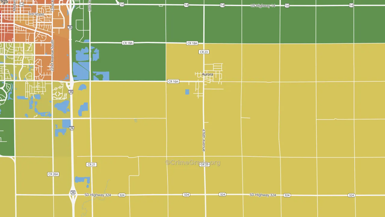 Aurora, SD Map of Vandalism Rates