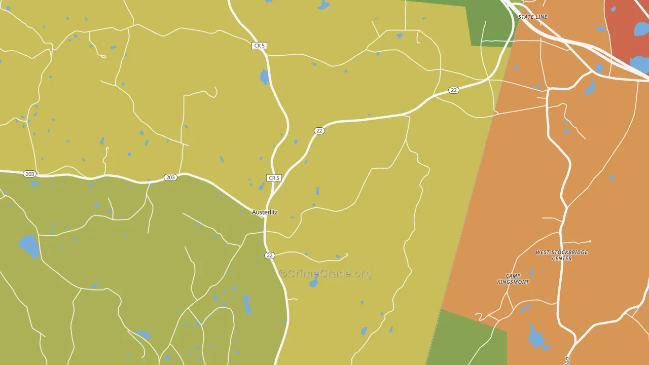 Austerlitz, NY Map of Vandalism Rates