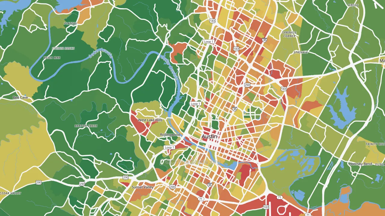 Austin, TX Map of Vandalism Rates