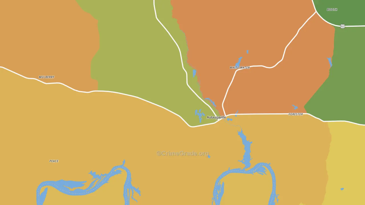 Autaugaville, AL Map of Vandalism Rates