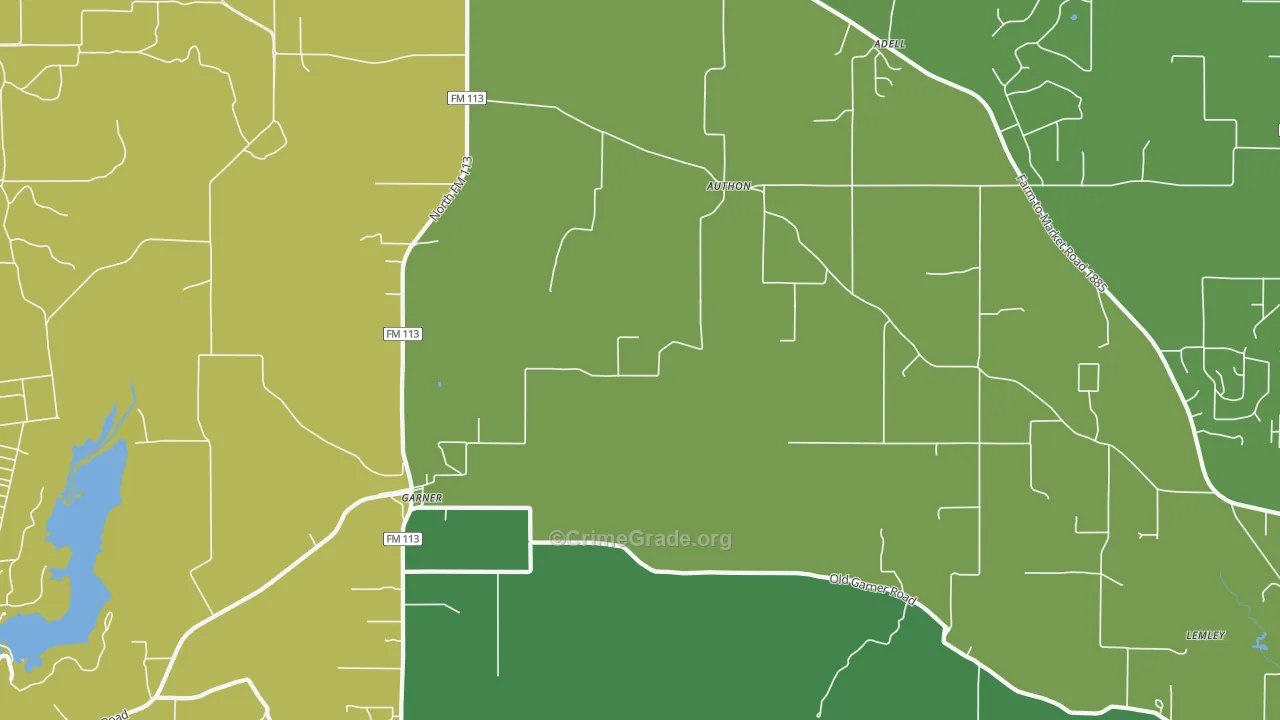 Authon, TX Map of Vandalism Rates