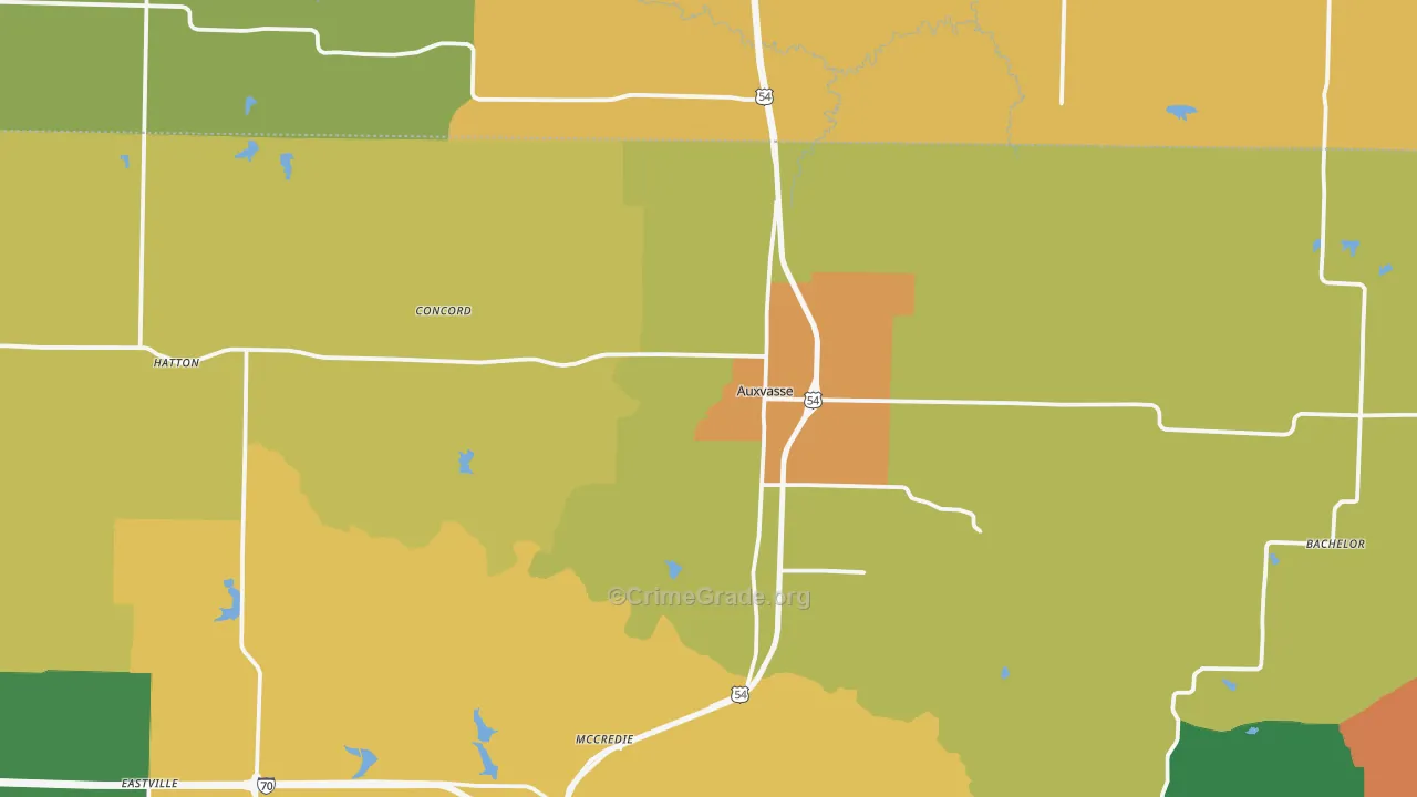 Auxvasse, MO Map of Vandalism Rates