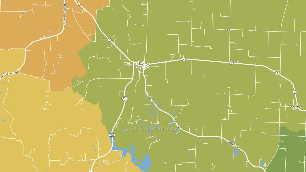 Ava, IL Map of Vandalism Rates