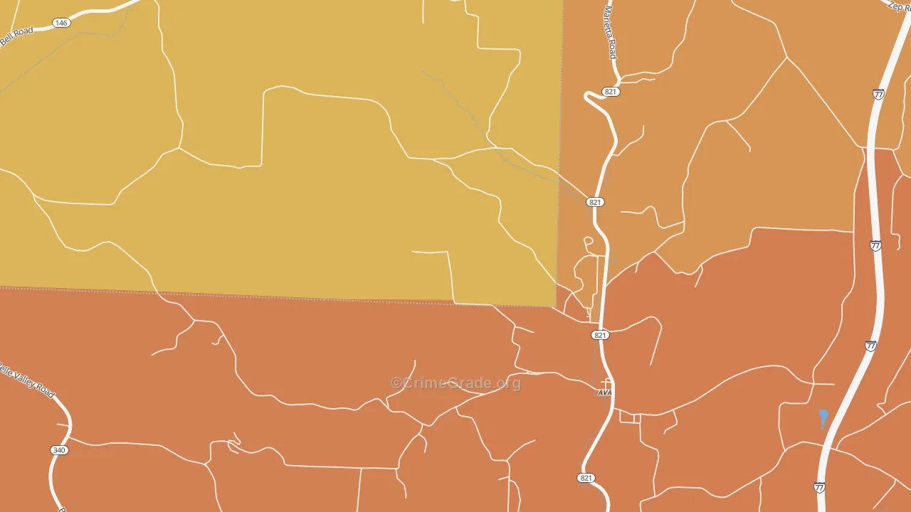 Ava, OH Map of Vandalism Rates