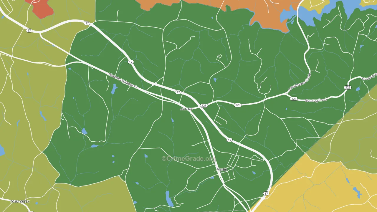 Avalon, GA Map of Vandalism Rates