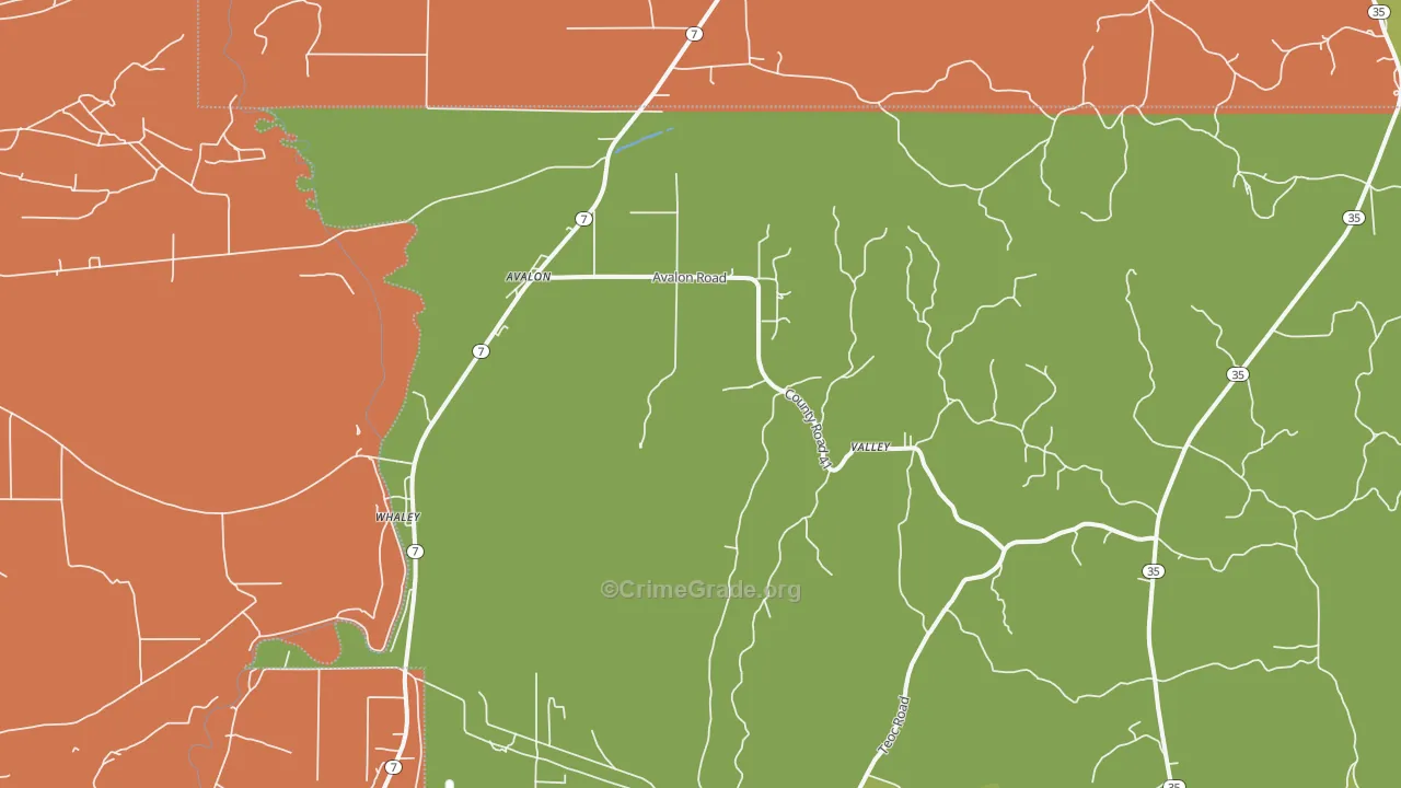 Avalon, MS Map of Vandalism Rates