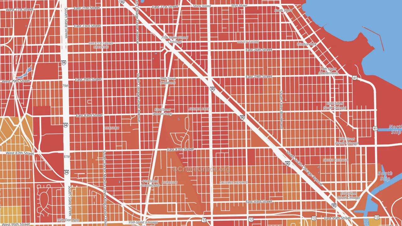 Avalon Park, Chicago, IL Map of Vandalism Rates