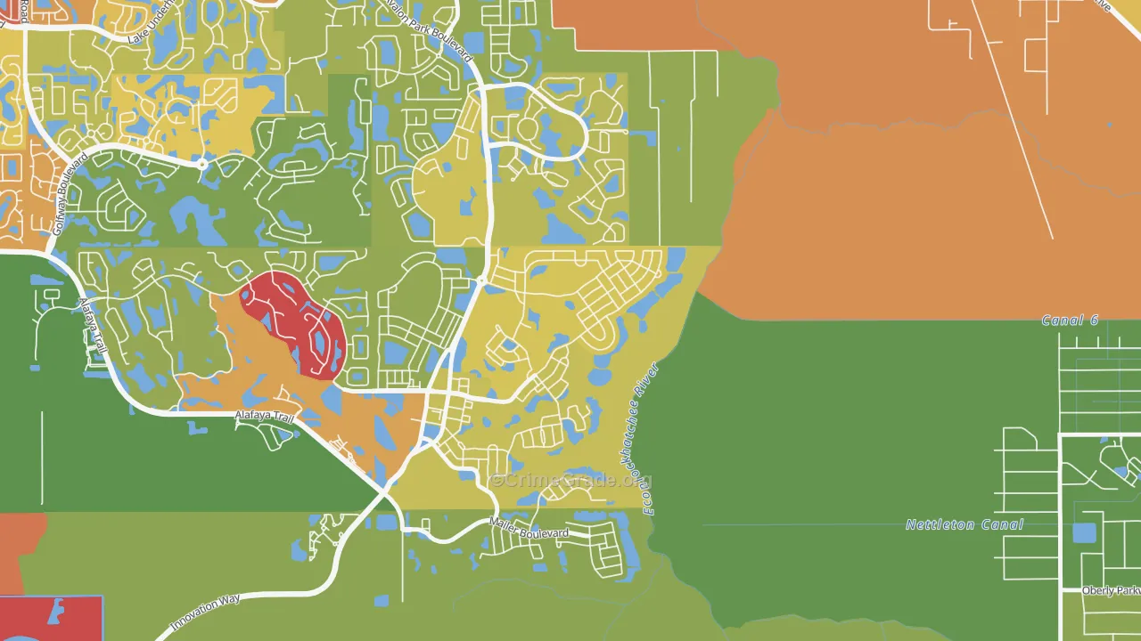 Avalon Park Village, Alafaya, FL Map of Vandalism Rates