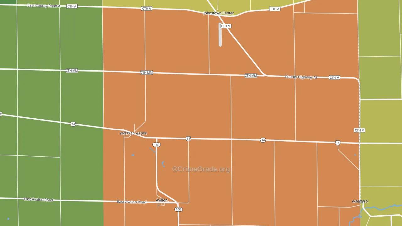 Avalon, WI Map of Vandalism Rates