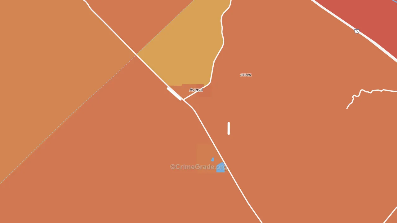 Avenal, CA Map of Vandalism Rates