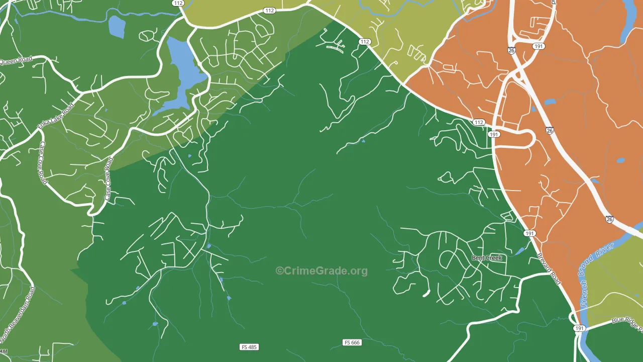 Avery Creek, NC Map of Vandalism Rates