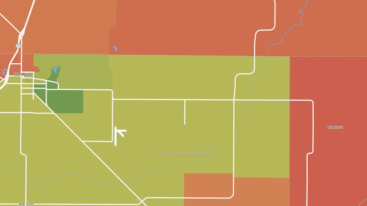 Avoca, TX Map of Vandalism Rates