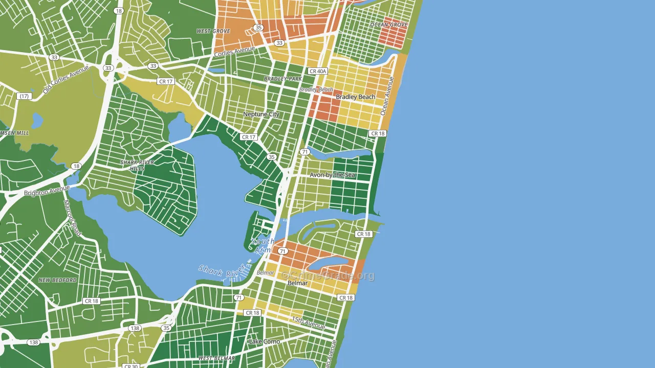 Avon-by-the-Sea, NJ Map of Vandalism Rates