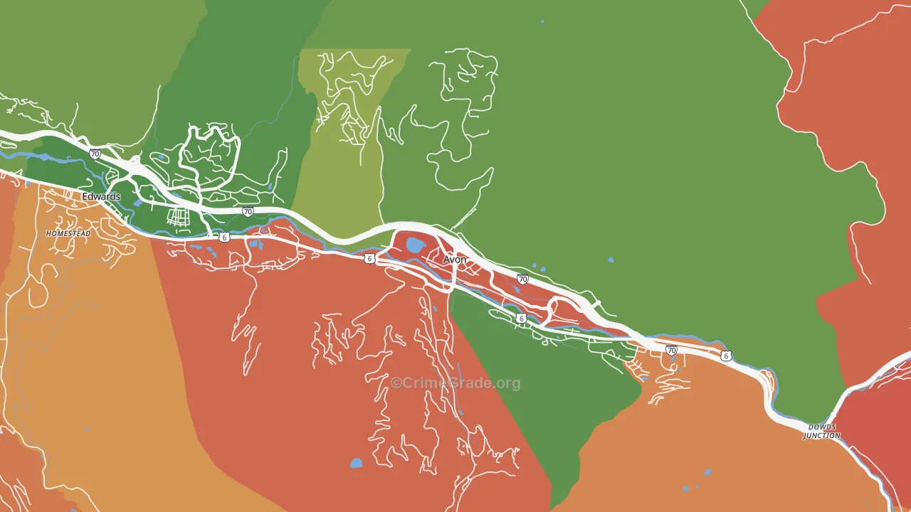 Avon, CO Map of Vandalism Rates