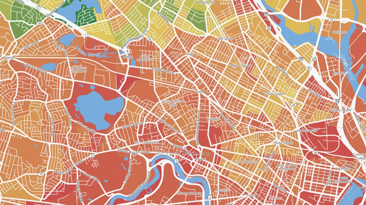 Avon Hill, Cambridge, MA Map of Vandalism Rates