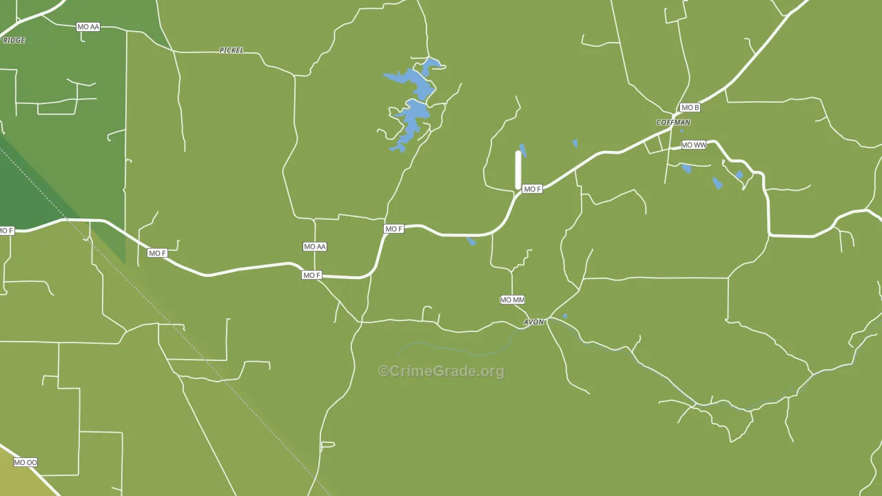 Avon, MO Map of Vandalism Rates