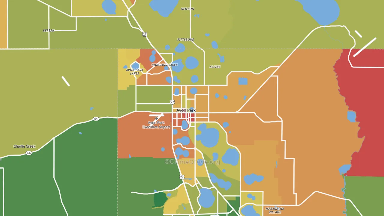 Avon Park, FL Map of Vandalism Rates