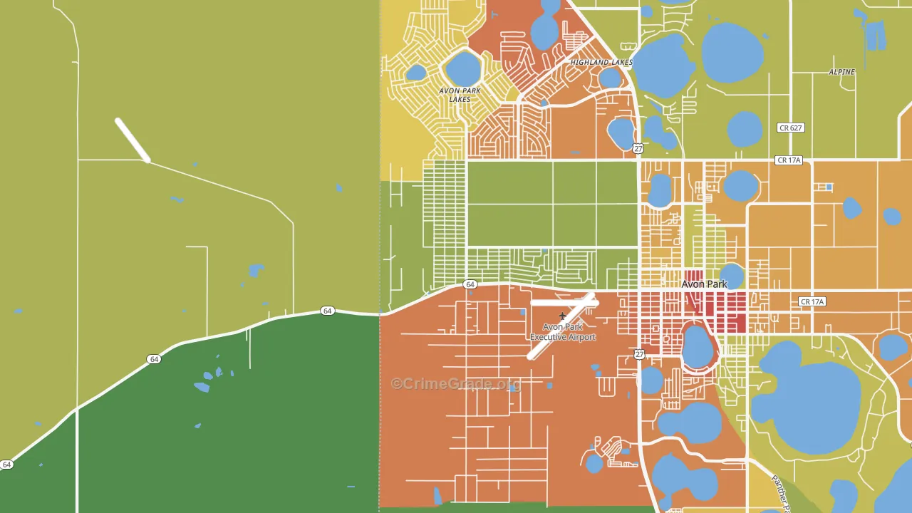 Avon Park Lakes, FL Map of Vandalism Rates