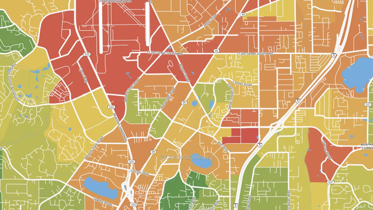 Avondale, Everett, WA Map of Vandalism Rates