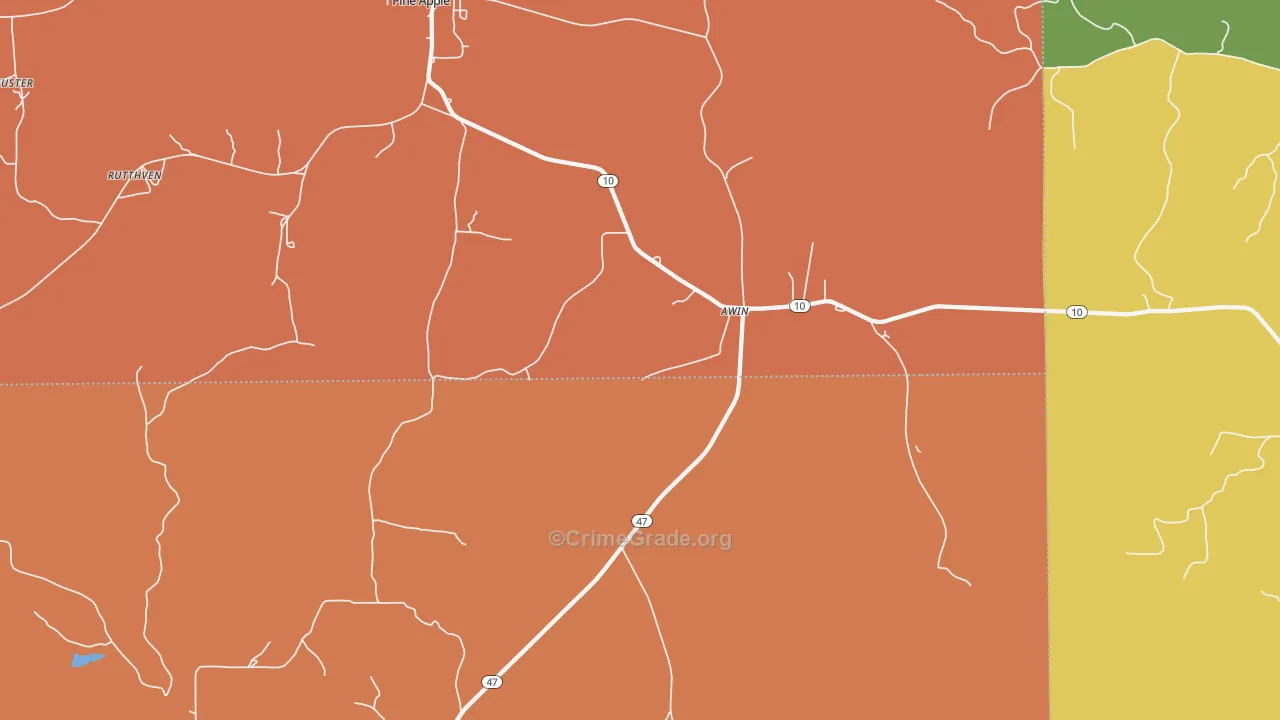 Awin, AL Map of Vandalism Rates