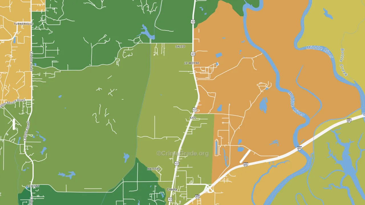 Axis, AL Map of Vandalism Rates