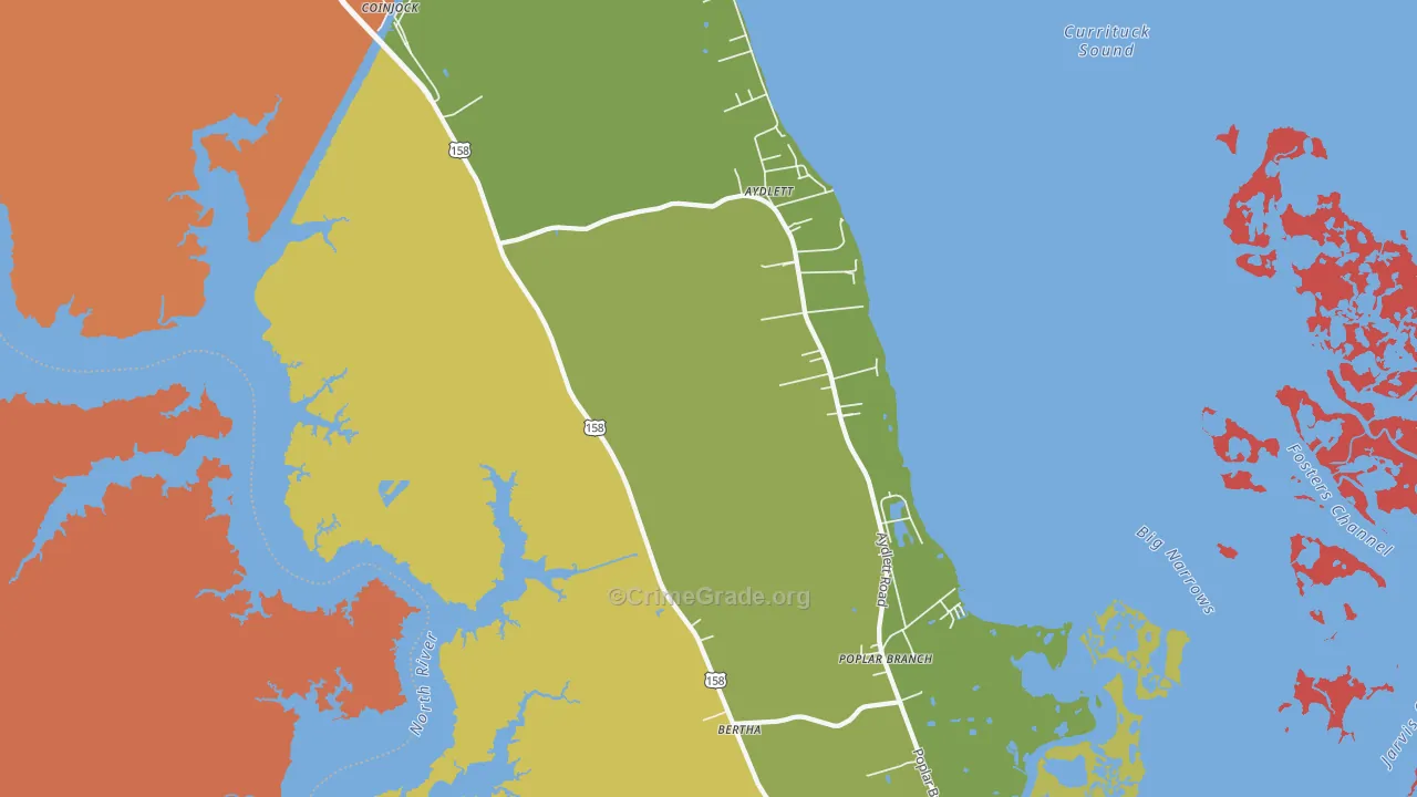 Aydlett, NC Map of Vandalism Rates