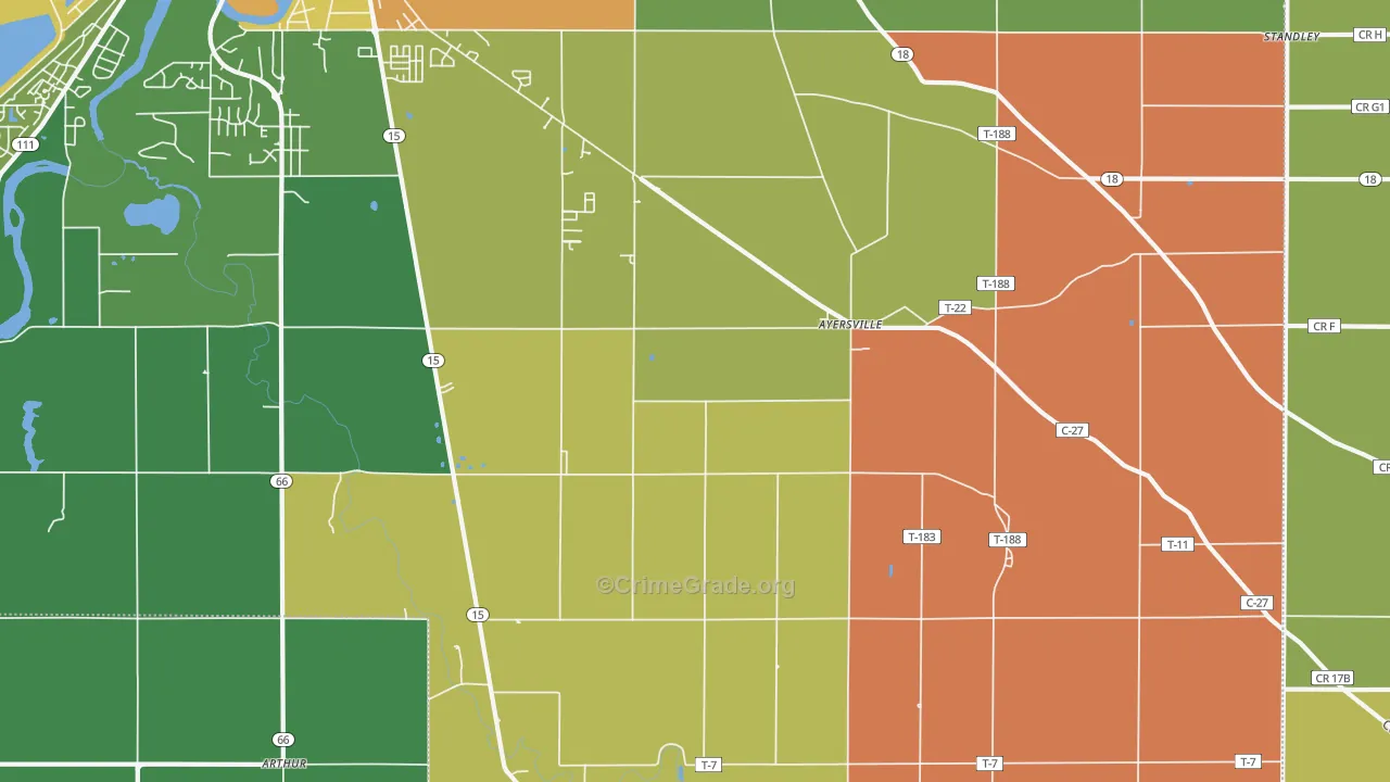 Ayersville, OH Map of Vandalism Rates