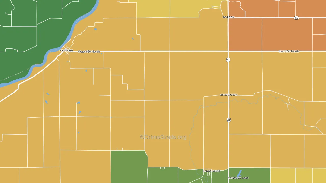 Aylesworth, IN Map of Vandalism Rates