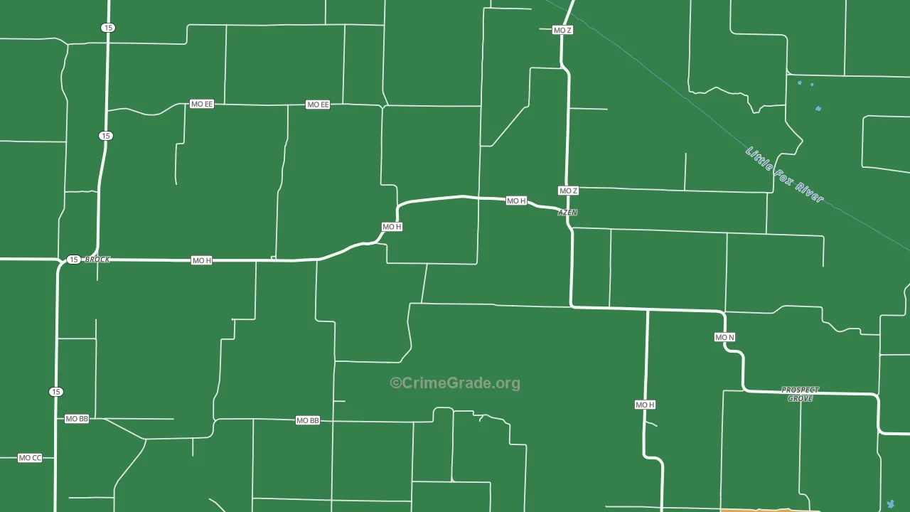 Azen, MO Map of Vandalism Rates