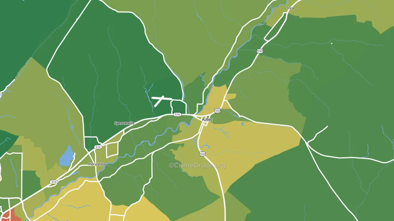 Aztec, NM Map of Vandalism Rates