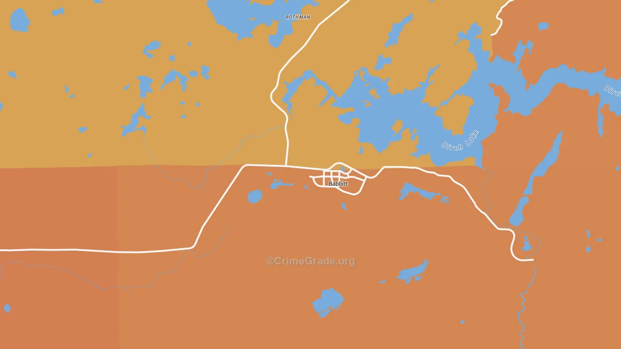 Babbitt, MN Map of Vandalism Rates
