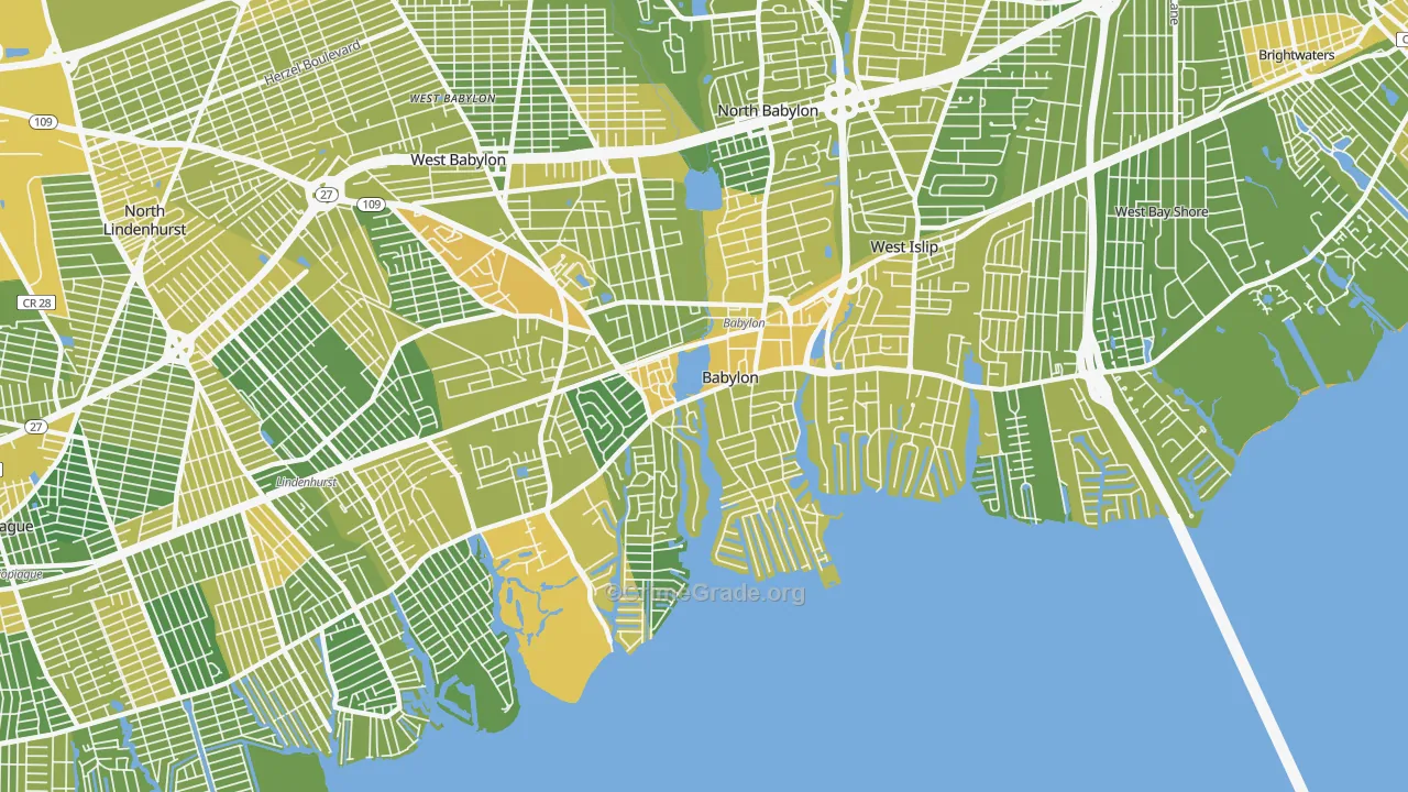 Babylon, NY Map of Vandalism Rates
