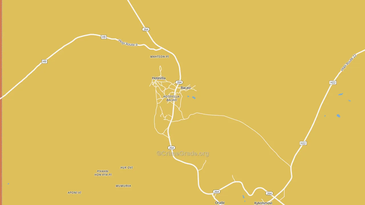Bacavi, AZ Map of Vandalism Rates