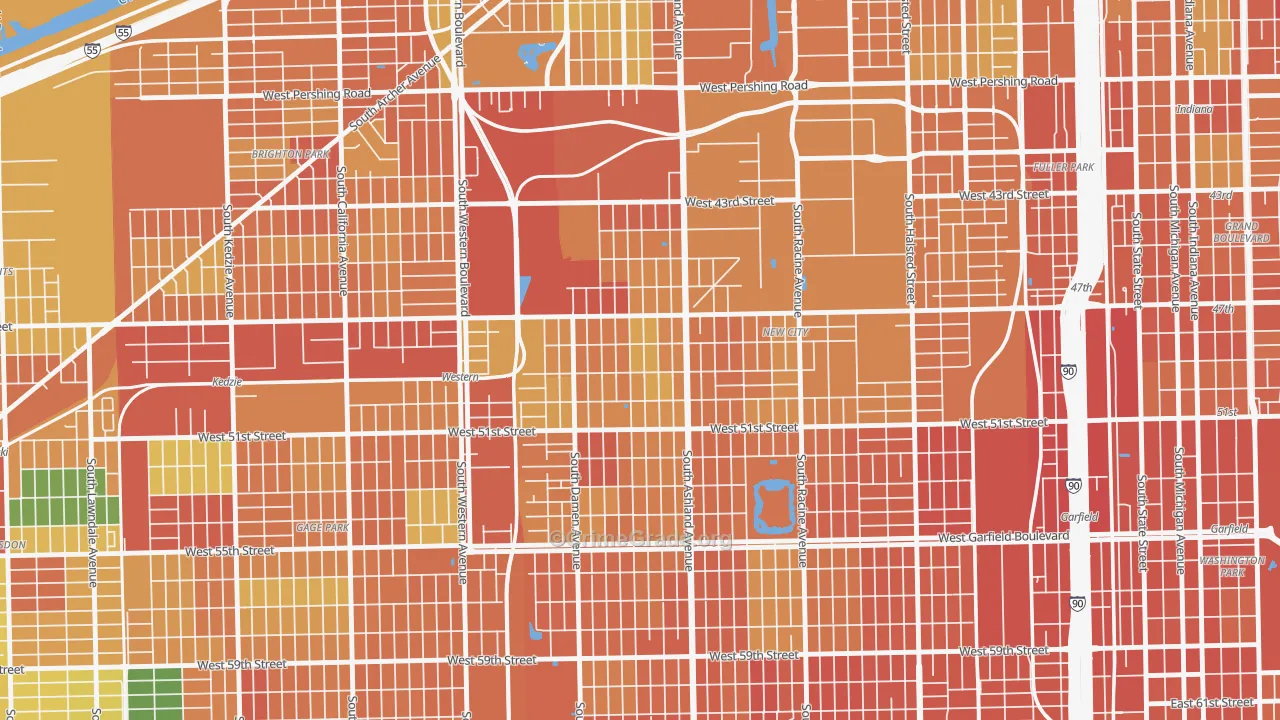 Back of the Yards, Chicago, IL Map of Vandalism Rates