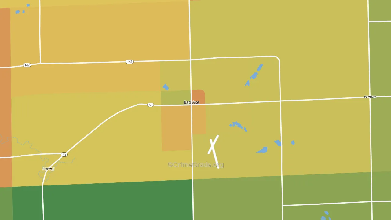 Bad Axe, MI Map of Vandalism Rates