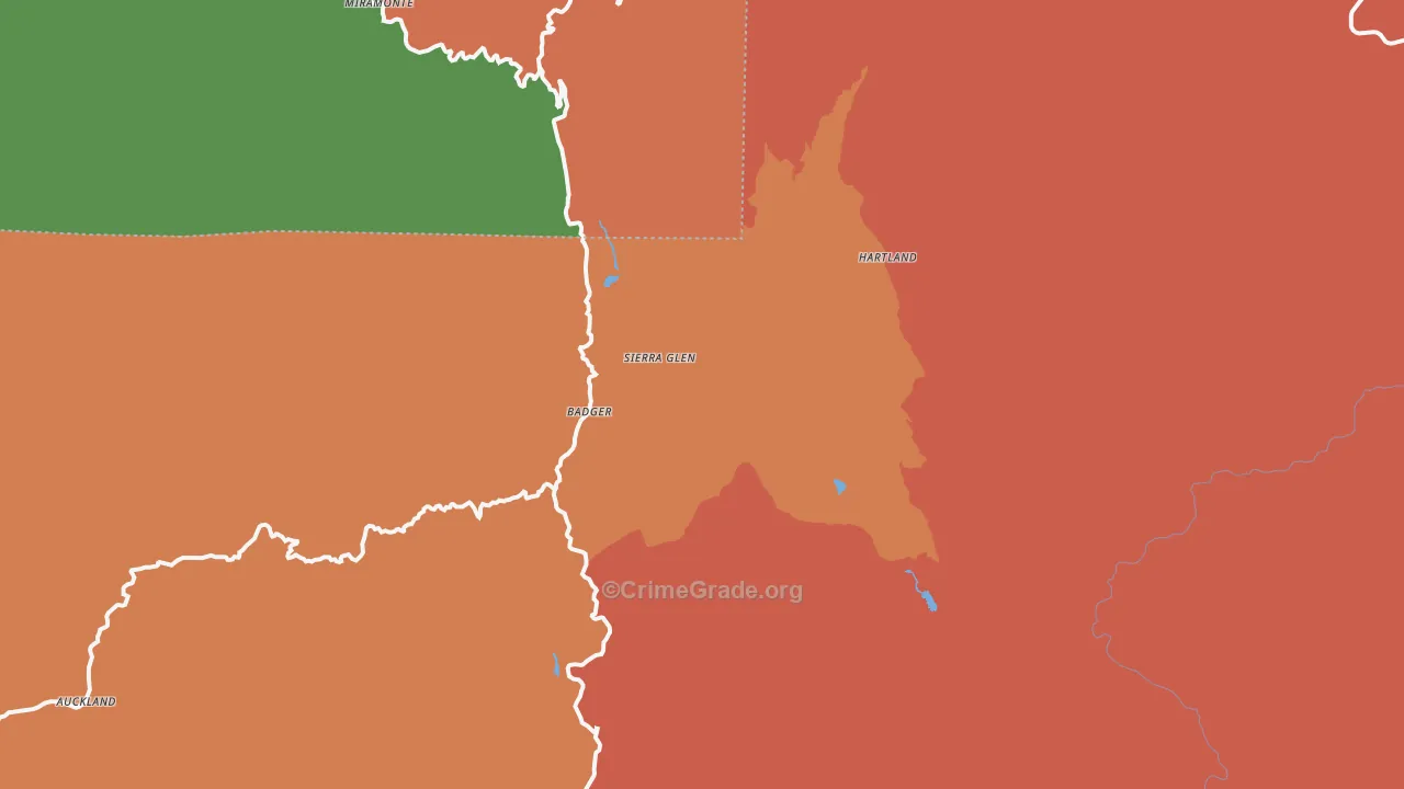 Badger, CA Map of Vandalism Rates