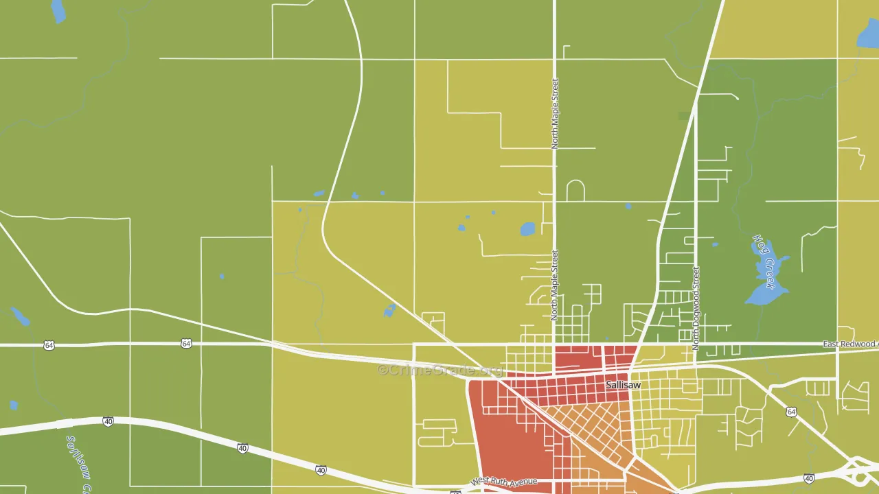 Badger Lee, OK Map of Vandalism Rates