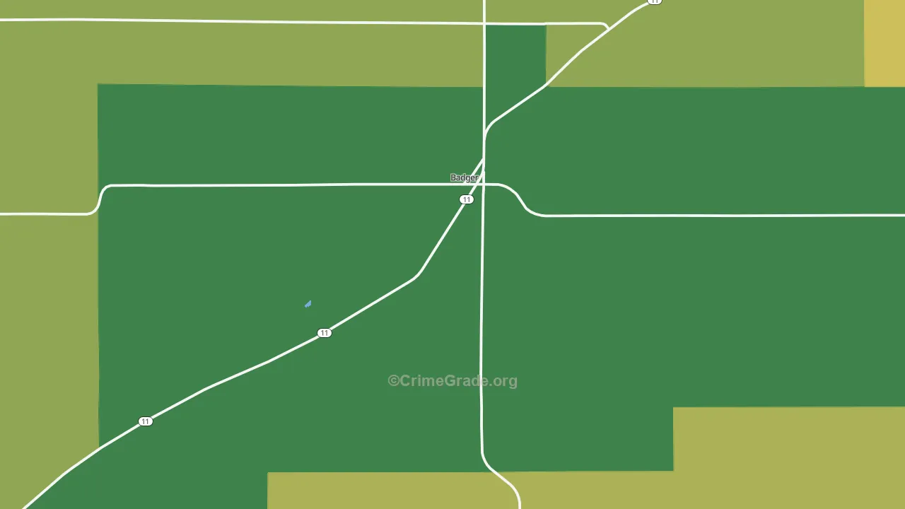 Badger, MN Map of Vandalism Rates