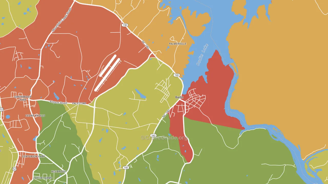 Badin, NC Map of Vandalism Rates