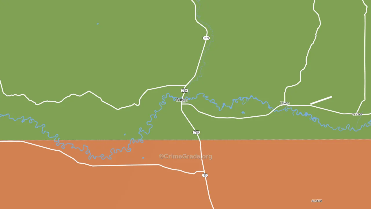 Baggs, WY Map of Vandalism Rates