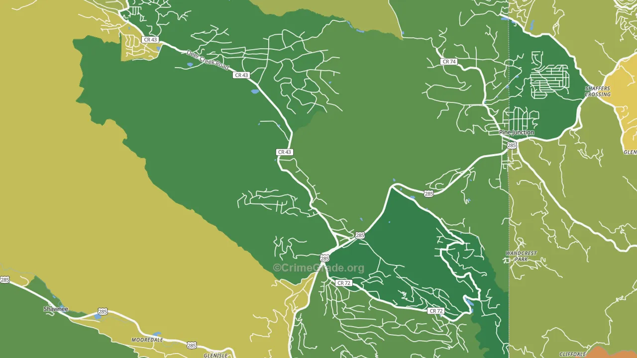 Bailey, CO Map of Vandalism Rates