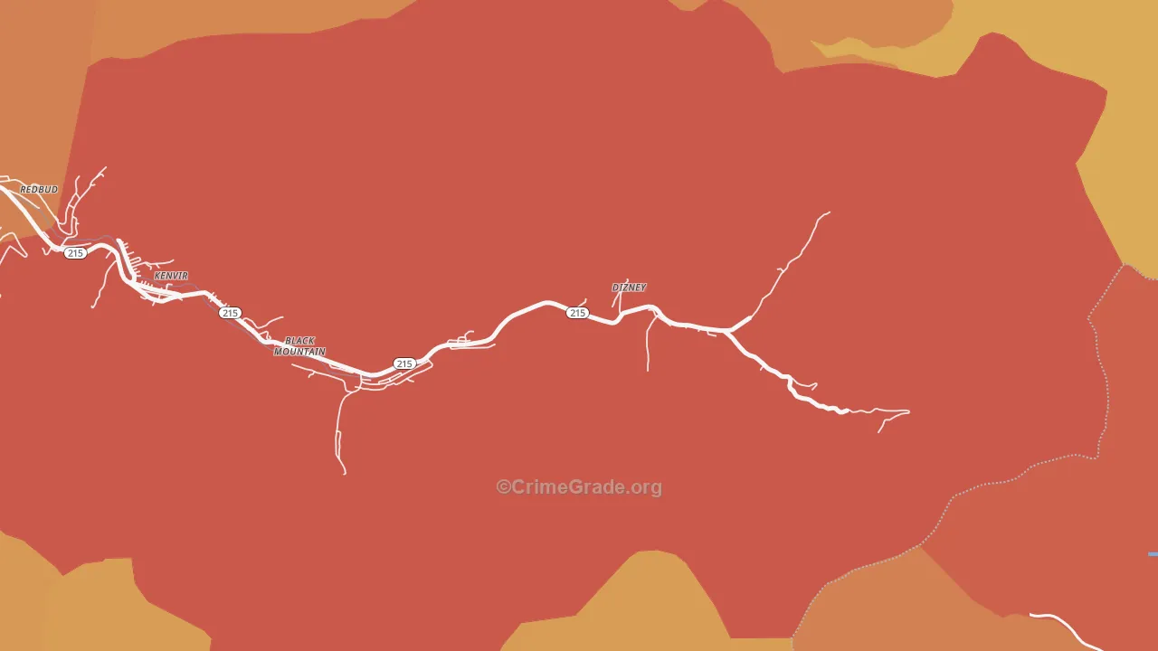 Bailey Creek, KY Map of Vandalism Rates