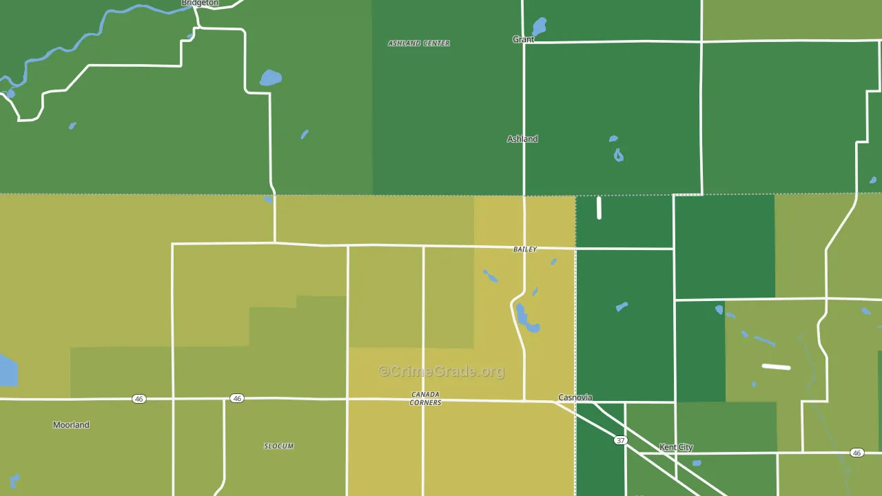 Bailey, MI Map of Vandalism Rates