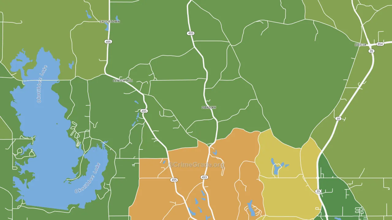 Bailey, MS Map of Vandalism Rates