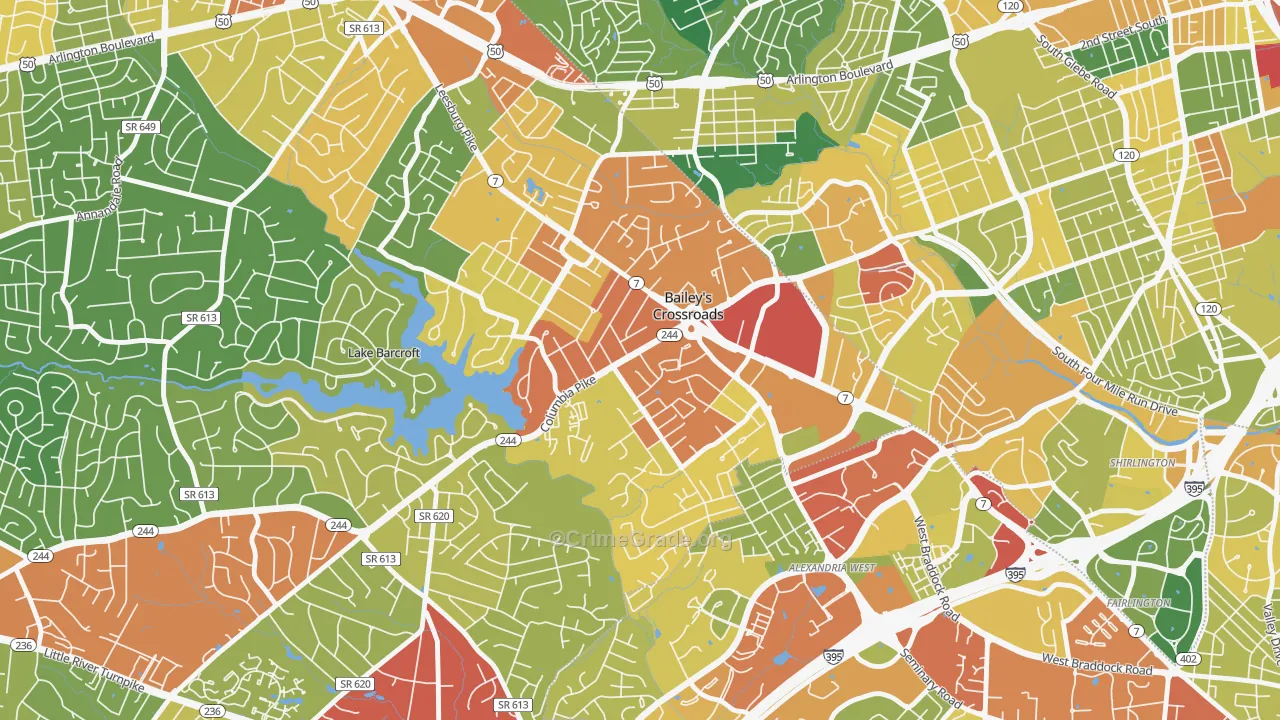 Bailey's Crossroads, Falls Church, VA Map of Vandalism Rates