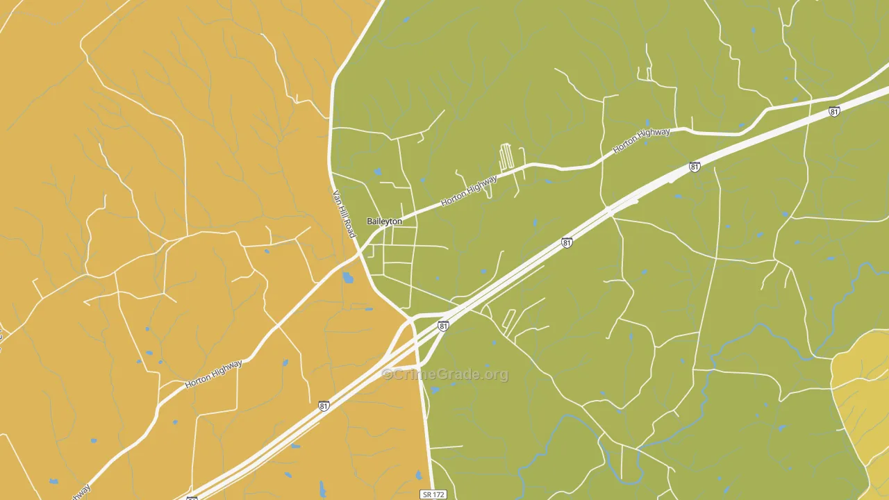 Baileyton, TN Map of Vandalism Rates