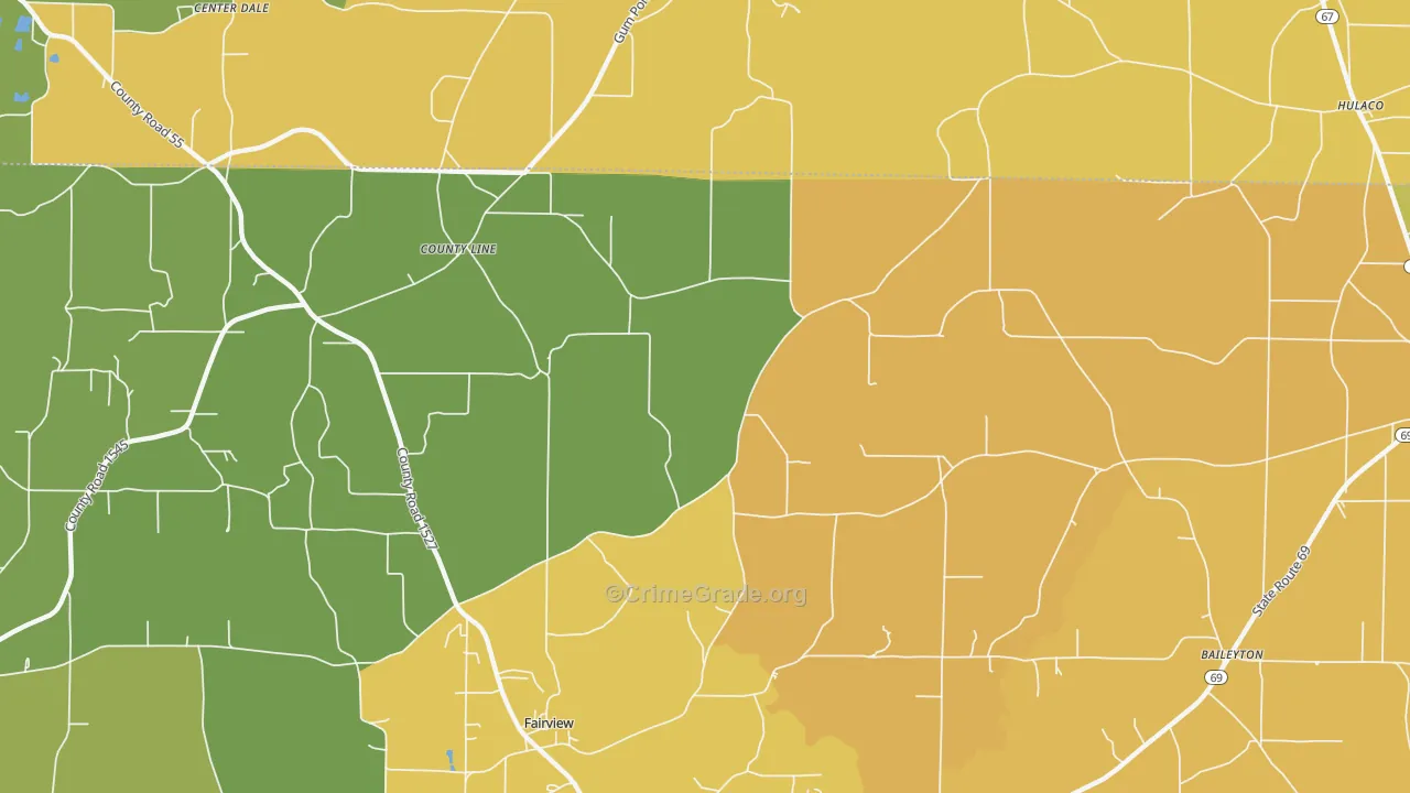 Baileytown, AL Map of Vandalism Rates